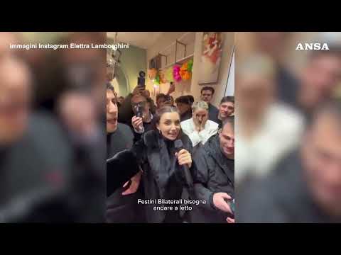 Elettra Lamborghini shares behind-the-scenes footage of her Sanremo experience on social media #s...