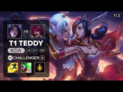 T1 Teddy Xayah Bot vs Kai'Sa - KR Challenger Patch 11.2