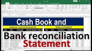 how to make cash book and bank reconciliation statement format in excel