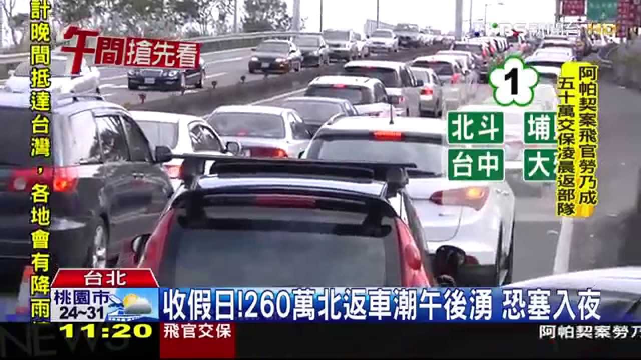 收假日!260萬北返車潮午後湧 恐塞入夜