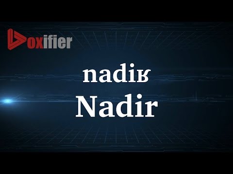 How to Pronunce Nadir in French - Voxifier.com