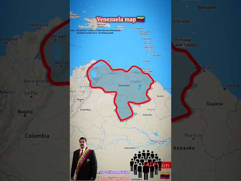 Venezuela map 🇻🇪 Venezuela country Population (2025 est.): ~29 million people. #venezuela #map