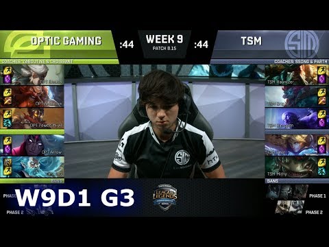OpTic Gaming vs TSM | Week 9 Day 1 S8 NA LCS Summer 2018 | OPT vs TSM W9D1