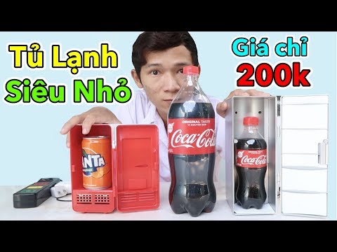 Lâm Vlog - Dùng Thử Tủ Lạnh Mini Nhỏ Nhất Thế Giới Giá 200k | Mini Fridge $10