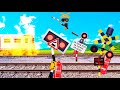 Railroad Crossing Extinguishing A Burning Train Trasna Iarnróid