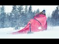 Winter Camping in a Snow Storm - January Wilderness Backpacking in the North with Cold Tent.