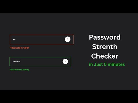 Create A Password Strength Checker With Html Css Javascript Web Development Tutorial