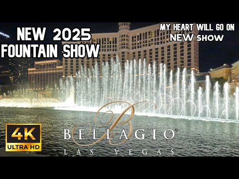Bellagio Fountain NEW 2025 Show -  My Heart Will Go On - Celine Dion - BRAND NEW Choreography  4K