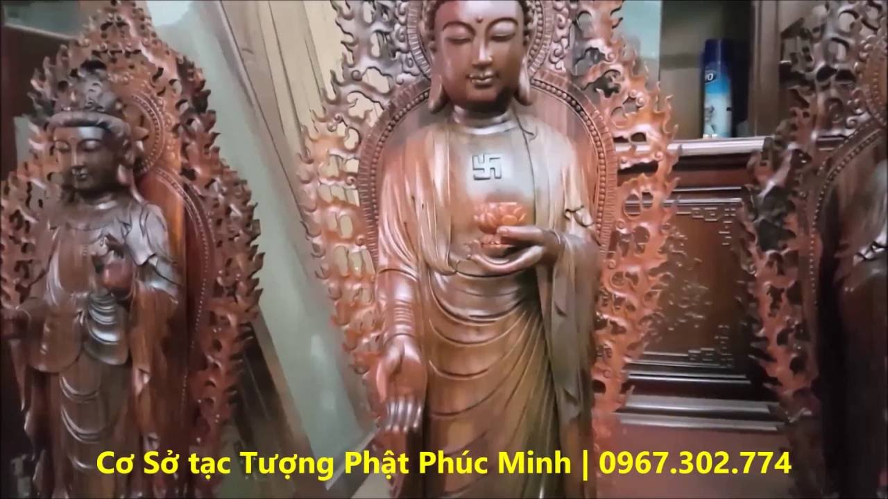 Đóng thùng Bộ tượng Tây Phương Tam Thánh, Hoa sen và Bộ đồ thờ