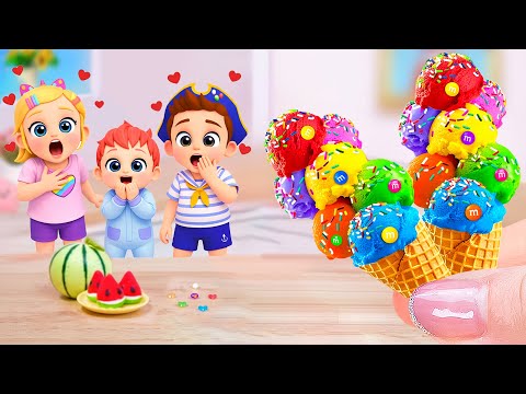 Amazing Rainbow Ice Cream 🍦🌈 How To Make Mini Rainbow Ice Cream Decorating Ideas ✨ Sweet Cake Master