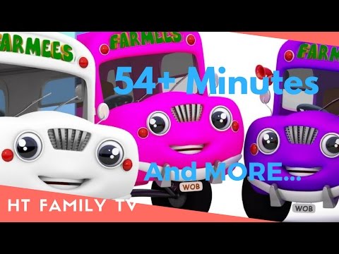 ✔  Wheels On The Bus | 54 Mins Popular Nursery Rhymes Collection for Children  HT BabyTV