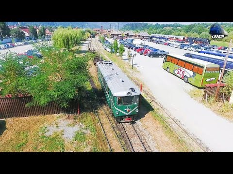 [Drone] Automotorul ROSSIA1 CFF DMU la Manevra/Shunting in Gara Viseu de Sus Station 03 August 2017