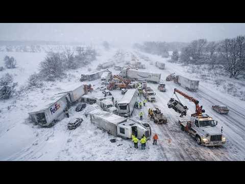 Chaos en Californie aujourd'hui ! Une tempête de neige massive provoque de nombreux accidents gra...