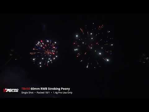 TB410 60mm RWB Strobing Peony (Single Shot Shell) - '76 Pro Line 2025 Production