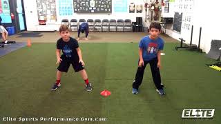 Youth Athletes Working Agility, Body Control, and Quickness