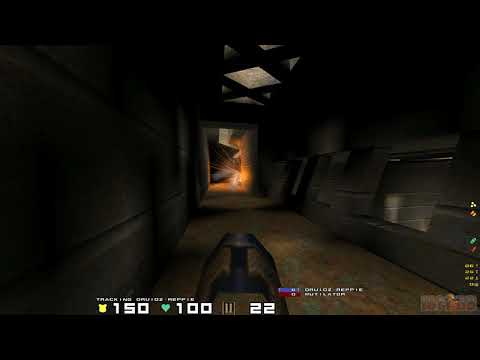 Quake 1/QuakeWorld: qhlan 12 1on1 gold final - reppie vs mutilator - dm2 (#3)