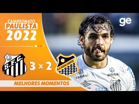 Gols e lances de Santos x Água Santa