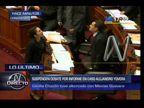 Congresista Cecilia Chacón se enfrasca en duelo verbal con Congresista Mesias Guevara