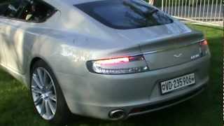 preview picture of video 'start-up ASTON MARTIN RAPIDE V12 477 cv british car meeting Morges'