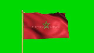 Morocco National Flag | World Countries Flag Series | Green Screen Flag | Royalty Free Footages