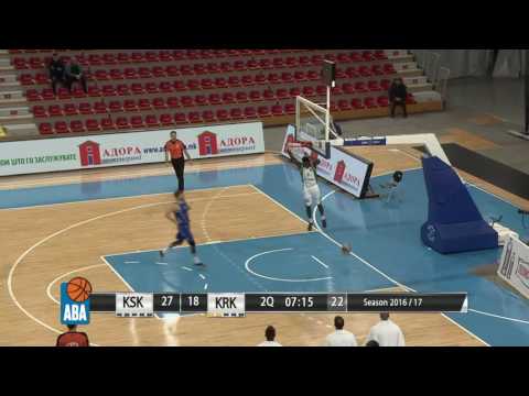Ron Curry dunks on fast break (Karpoš Sokoli - Krka, 18.12.2016)