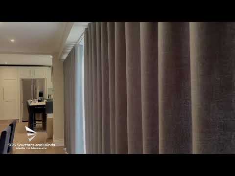 Wave Curtains Somfy Motorised Track SGS Shutters and Blinds