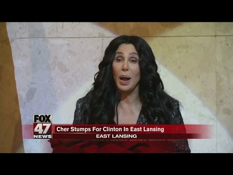 Cher campaigns for Clinton in East Lansing