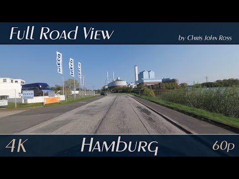 Hamburg, Germany: Rothenburgsort, Ausschläger Elbdeich - 4K (UHD/2160p/60p) Video