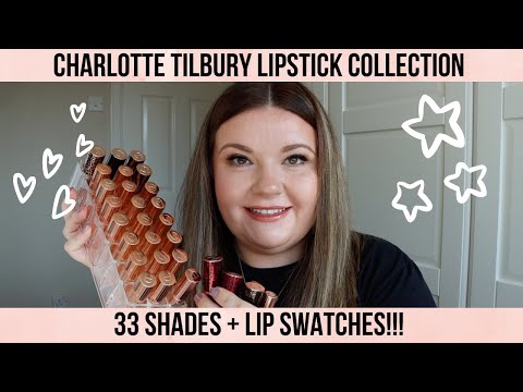 CHARLOTTE TILBURY LIPSTICK COLLECTION - 33 SHADES + LIP SWATCHES!!! | Emma Swann