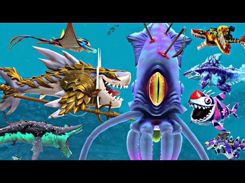 Hungry Shark World New Shark | Giant Colossal Squid Boss | New SHARCHANGEL Shark Update