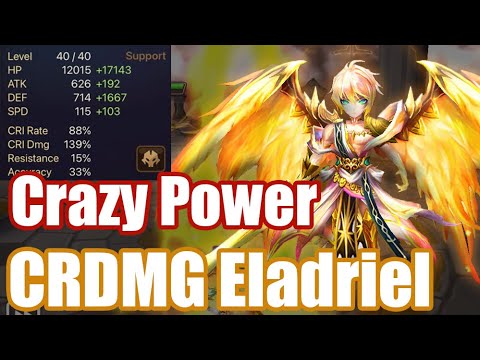 【Summoners War RTA】The Crazy Power CRDMG Eladriel, Using him as an attacker instead of as a tank...🤔