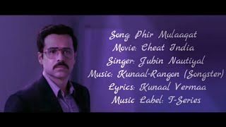 Phir Mulaaqat Full Song With Lyrics Jubin Nautiyal - YouTube