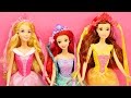 3 Disney Princess Snap 'n Style Barbie Dolls Ariel ...