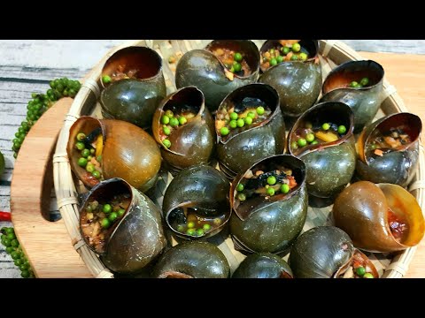 Ốc Bươu Nướng Tiêu Xanh / Cách Làm Ốc Bươu Nướng Tiêu  Cực Ngon