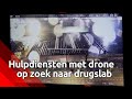 De politie heeft zondagavond met een drone gezocht naar een mogelijk drugslab in Waalwijk, maar e...