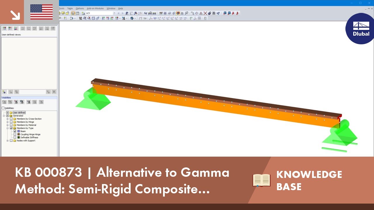 KB 000873 | Alternative to Gamma Method: Semi-Rigid Composite Beam as Framework Model