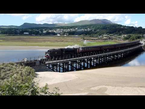 Steam - Cambrian Coast Line (Wales, UK) - Pont Briwet viaduct - last ever steam train to cross it