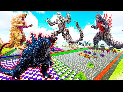 Ark Dinosaur Deathrun Vs Indoraptor Vs Spider T-rex - Ark Creature Survival Evolved