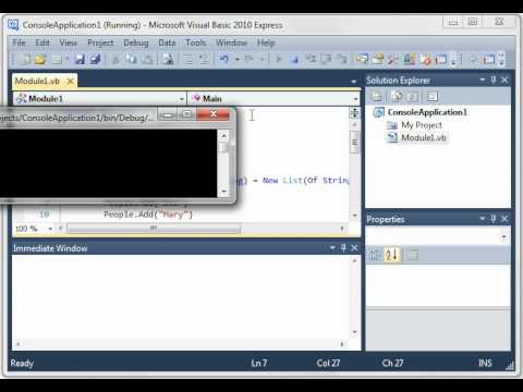 Visual Basic 14 - Lists