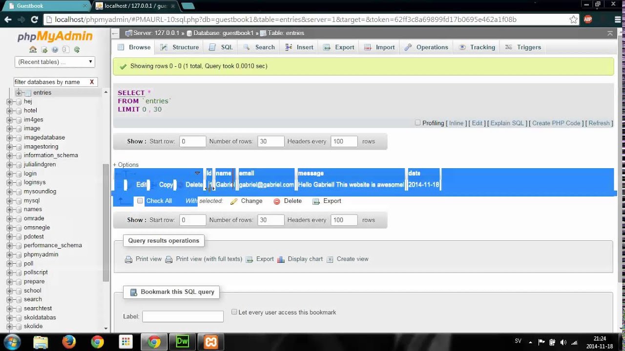 How to create a simple guestbook using PHP and MYSQL