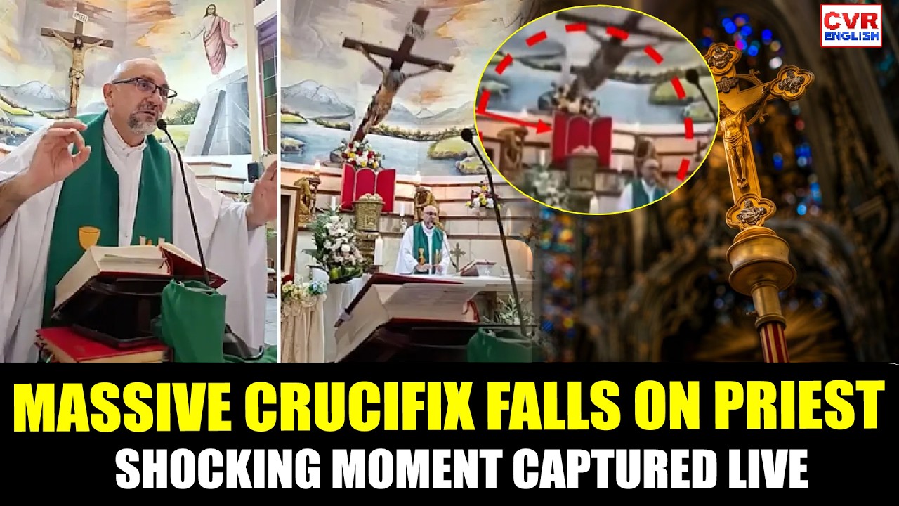On camera, priest crushed under massive crucifix in front of worshippers