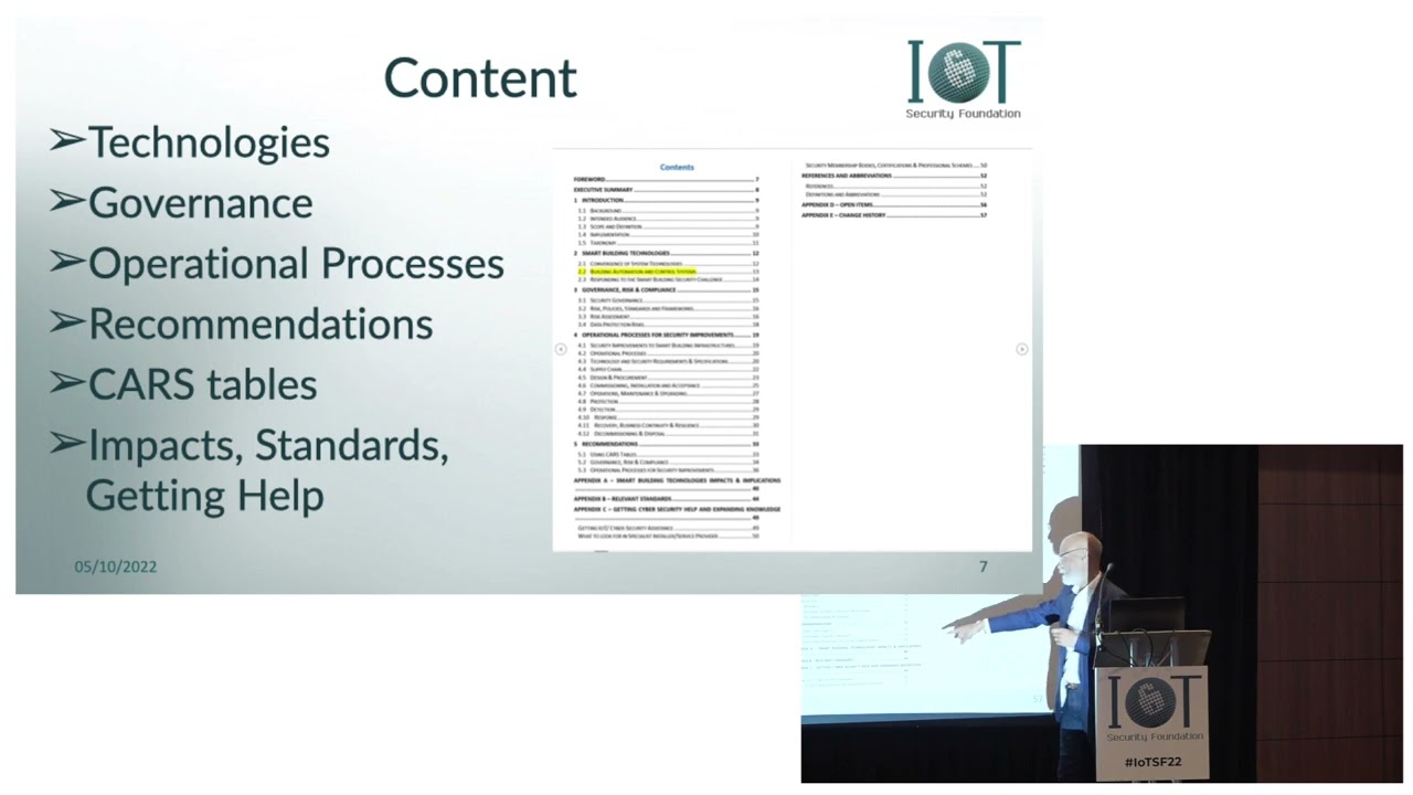 Smart Buildings Guidance for Facilities Professionals - IoT Security Foundation Conference 2022