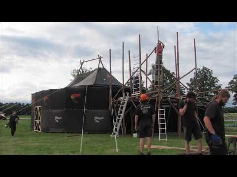 Der Aufbau der Krabat Mühle im Zeitraffer - Jurtenburg für das Bundeslager 2017 in Schwarzkollm