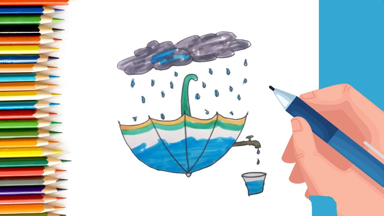 How to Draw easy Save the Water Task step by step for Kids on this Earth Day!