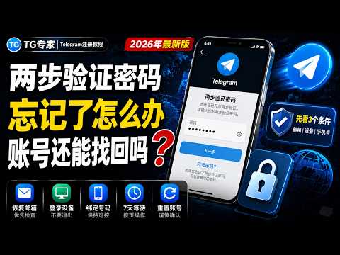 Telegram两步验证密码找回教程