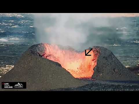 Iceland Volcano: Collapse of the Cone Wall Continues, 27 3 24