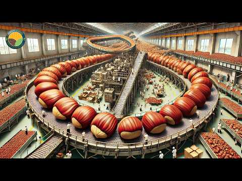 How Farmers Harvest Million Chestnuts By Machine - Chestnut Processing Factory | Farming Documentary