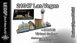 YouTube thumbnail: LEGO 21047 Las Vegas - Speed Build & Review + BONUS Virtual Gallery | LEGO Architecture Set | Vegas