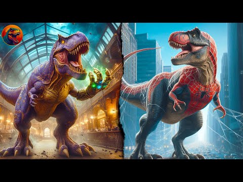 SPIDERMAN T-REX vs THANOS T-REX: Who Will Win?! | Jurassic World Evolution 2
