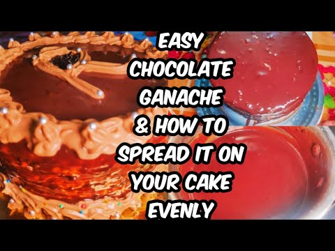 Chocolate ganache| Easy chocolate ganache at 2 mins| How to spread ganache on your cake evenly